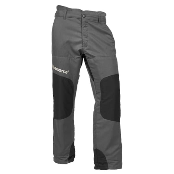 Chainsaw Pants, Multi-materials, 32" Inseam Length, Grey, Size Medium